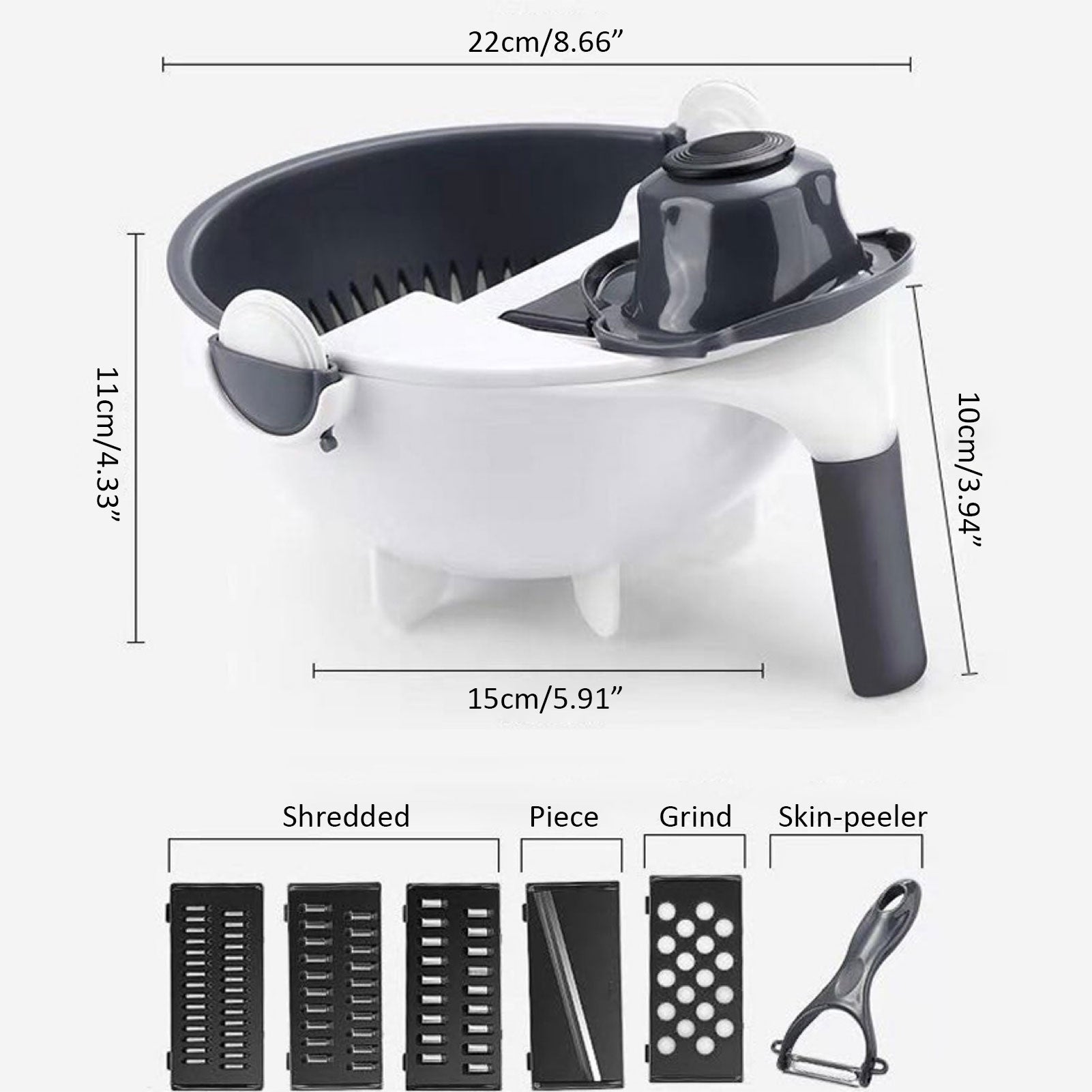 9-in-1 Multifunctional Vegetable Slicer | قطاعة خضروات متعددة الوظائف 9 في 1