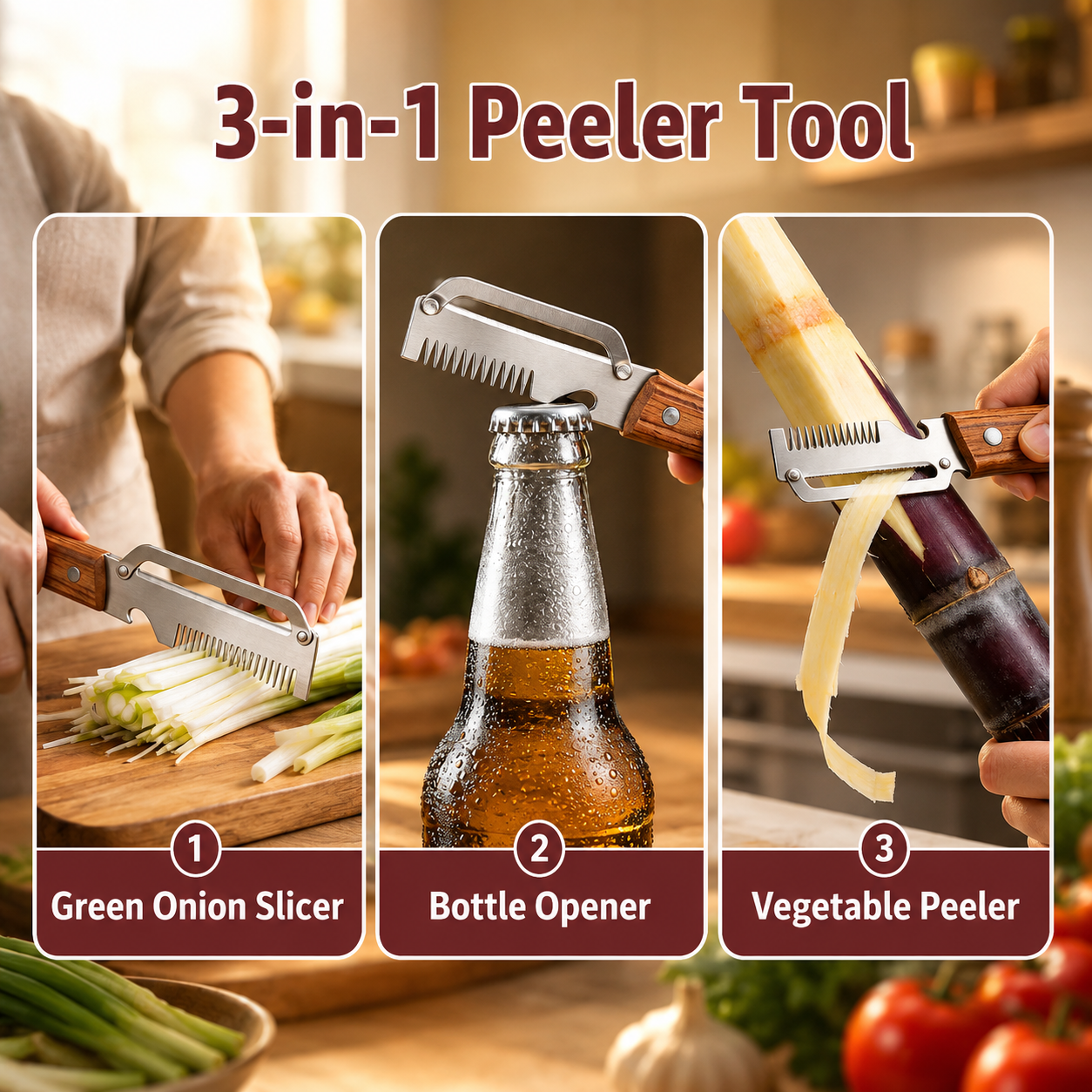 3-in-1 Multifunctional Vegetable Peeler مقشرة خضروات متعددة الوظائف 3 في 1