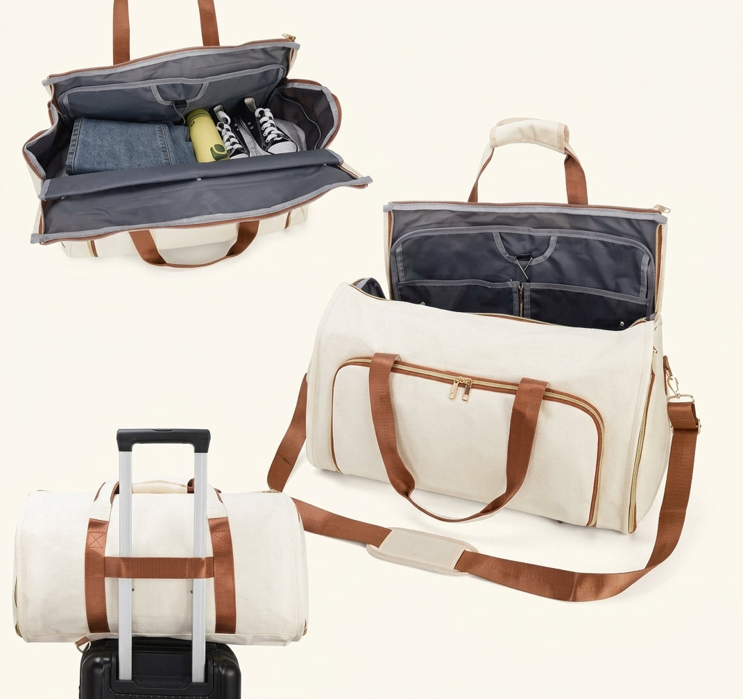 3-in-1 Travel Duffel Bag | Waterproof Garment Organizer | 50L Large Capacity Travel Bag | حقيبة سفر 3 في 1 مقاومة للماء