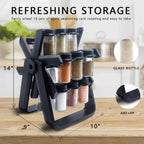 Spice Rack Organizer With 18 Spice Jars | منظم رف توابل مع 18 عبوة توابل