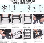 Spice Rack Organizer With 18 Spice Jars | منظم رف توابل مع 18 عبوة توابل