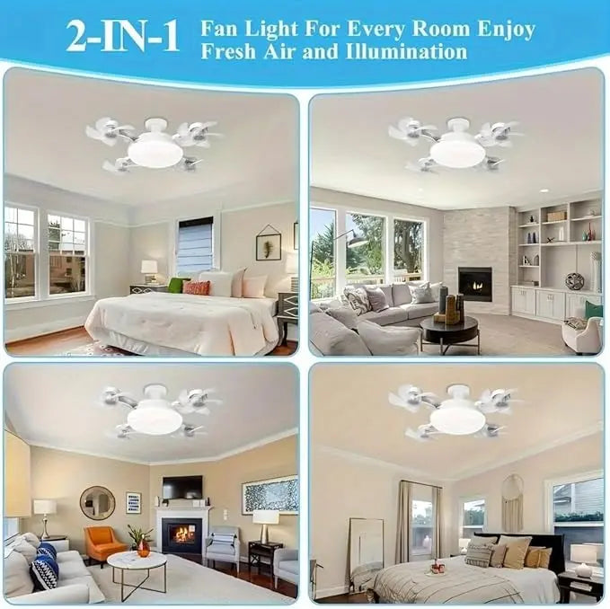 F4 Smart LED Ceiling Fan Light مروحة سقف F4 مع إضاءة LED ذكية