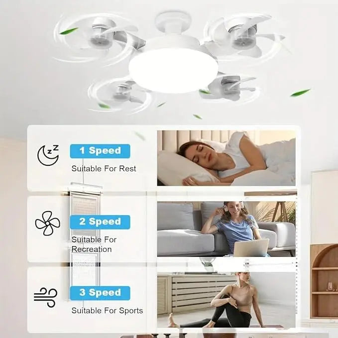 F4 Smart LED Ceiling Fan Light مروحة سقف F4 مع إضاءة LED ذكية