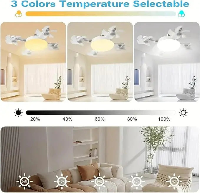 F4 Smart LED Ceiling Fan Light مروحة سقف F4 مع إضاءة LED ذكية