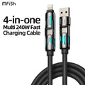4-in-1 Universal Fast Charging Cable – Multi Connector USB Cable for Smartphones