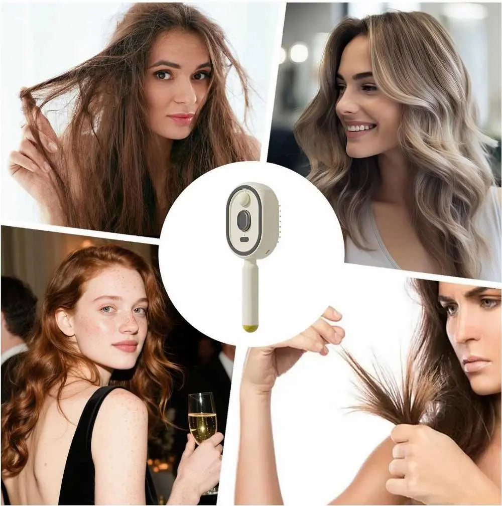Rechargeable Steam Hair Brush – Detangling & Hair Care Brush with Oil Treatment